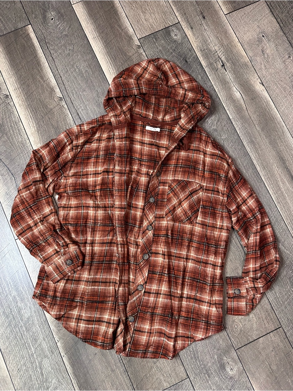 Maurice’s Plaid Hooded Button Down
